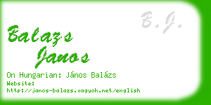 balazs janos business card
